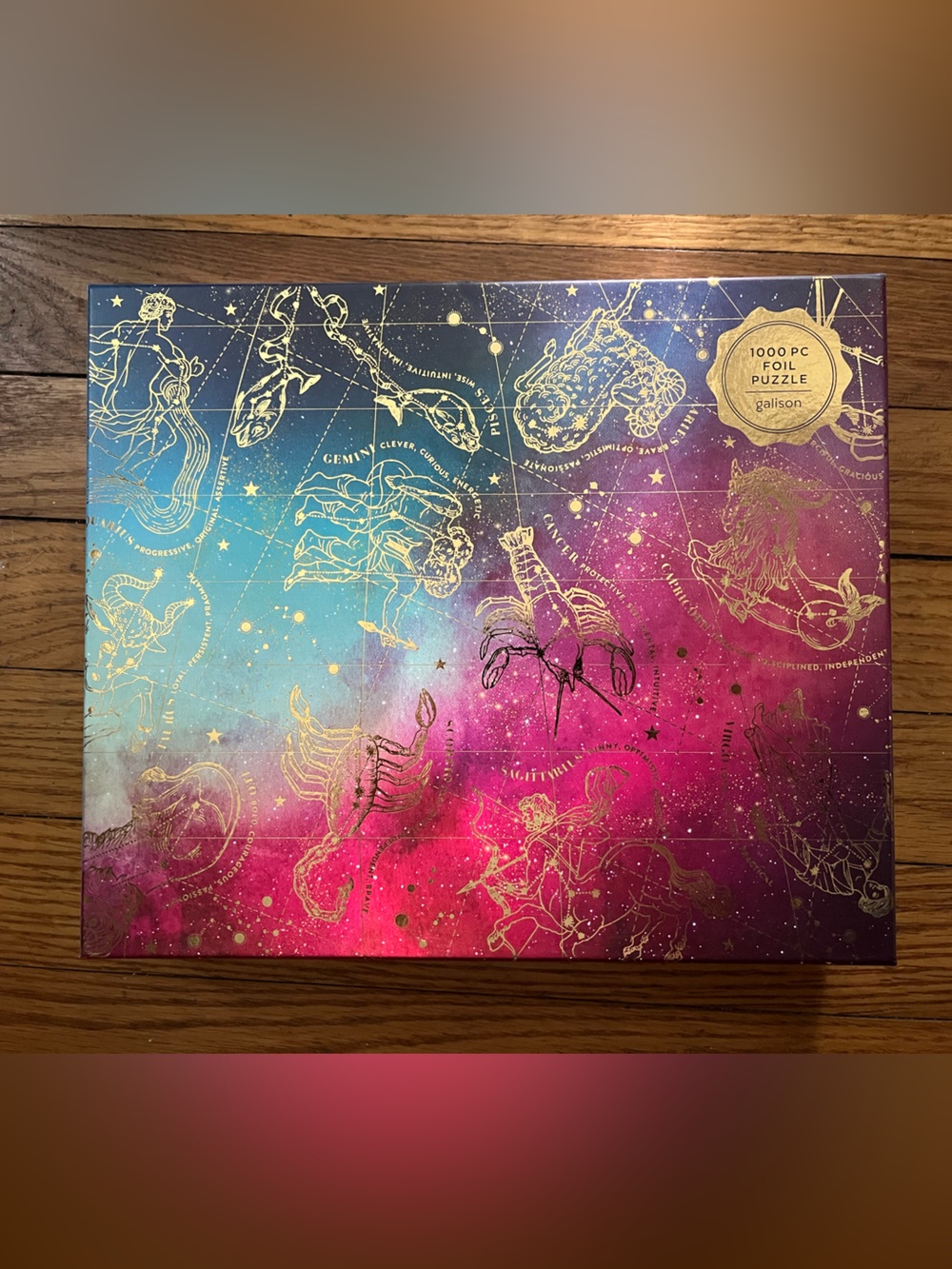 Galison astrology constellation zodiac gold metallic foil jigsaw puzzle 1000
